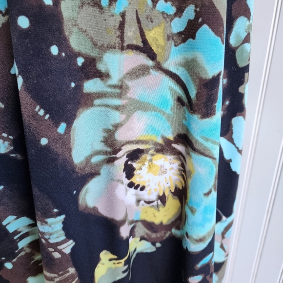 Style and Co Women Top Tunic Short Dress Size XL Round Neck 3/4 Sleeve Stretch - Picture 4 of 13